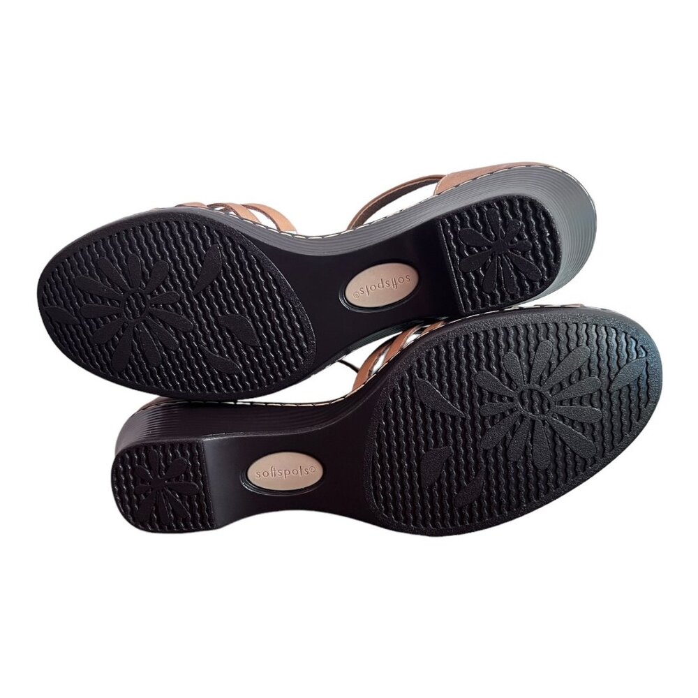 Soft Spots Sandals Womens Size 11M Leather Uppers Wedge Heel - Picture 7 of 8
